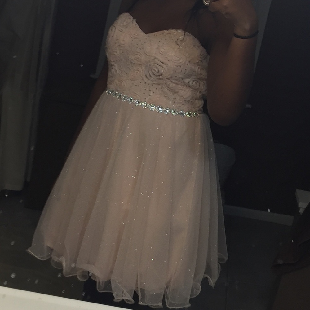 Light pink sweetheart formal dress